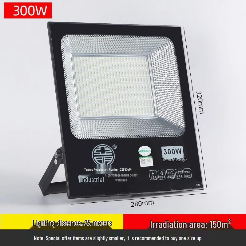 Yaming Waterproof LED Floodlight 100W/200W Outdoor Spotlight for Advertising & Workshop Lighting