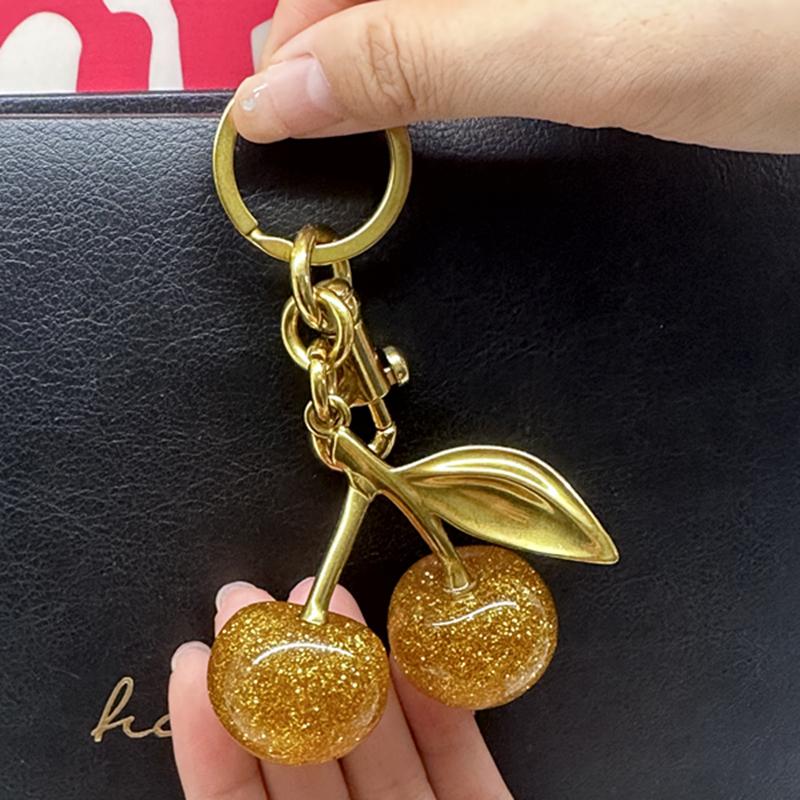 Internet Celebrity Style Bag Charm Pendant For Handbag Shoulder Bags Golden Crystal Women's Purse Keychain Accessories