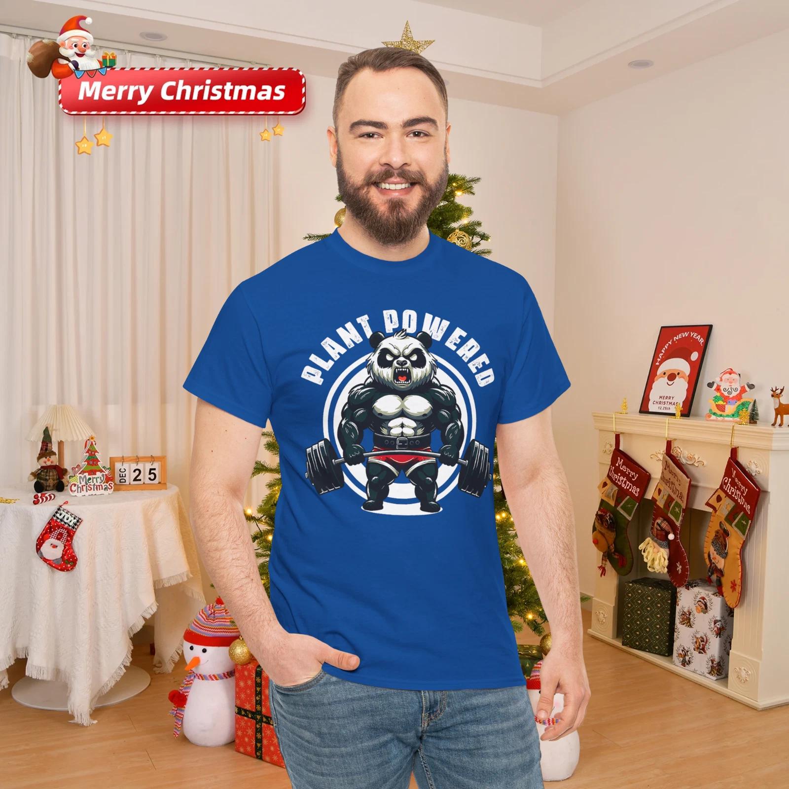 Plant Powered Vegan Gym Weightlift Gym Panda Gym Fitness T- Shirt 2XL