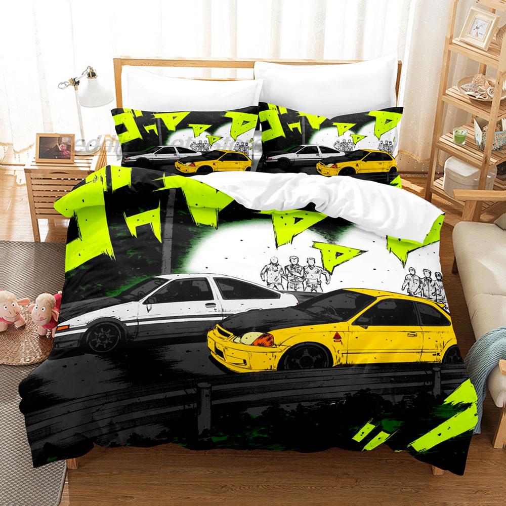 Comforter Initial D Ae86 Bedding Set Single Twin Full Queen King Size Bed Set Aldult Kid Bedroom Duvet Sets 3D Anime Bed