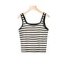 Women's Tank Top Square Neck T-shirt Striped Slim Fit Casual Top