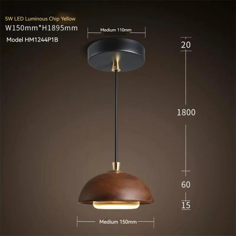 Modern creative LED pendant light Nordic retro bedside wooden light restaurant bar home decoration bedside lighting fixture