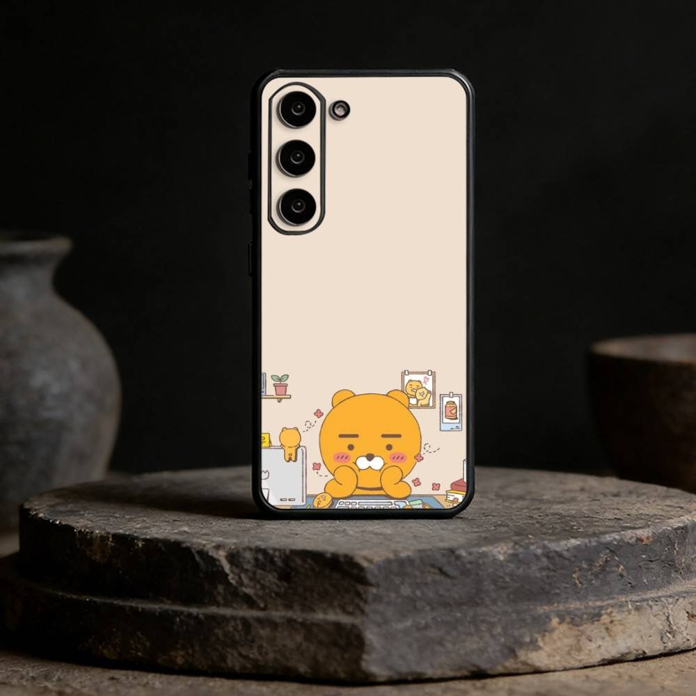 K-Kakao Friends Phone Case For Samsung Galaxy A13,21s,22,31,32,52,53,71,72,73,Soft Black Cover