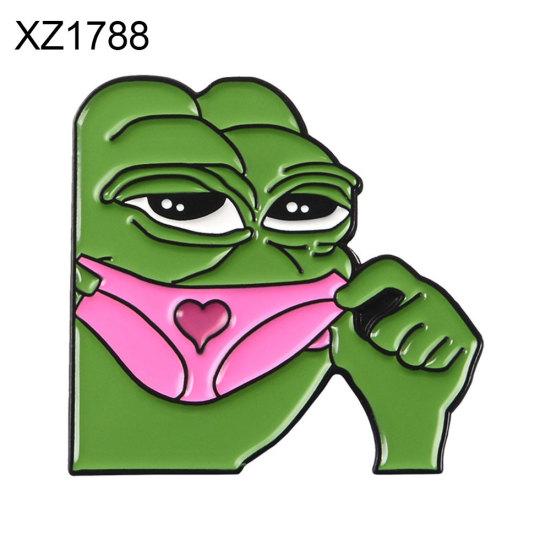 

Cute Women Men Cartoon Frog Brooch Pin Denim Backpack Shirt Badge Jewelry Gift