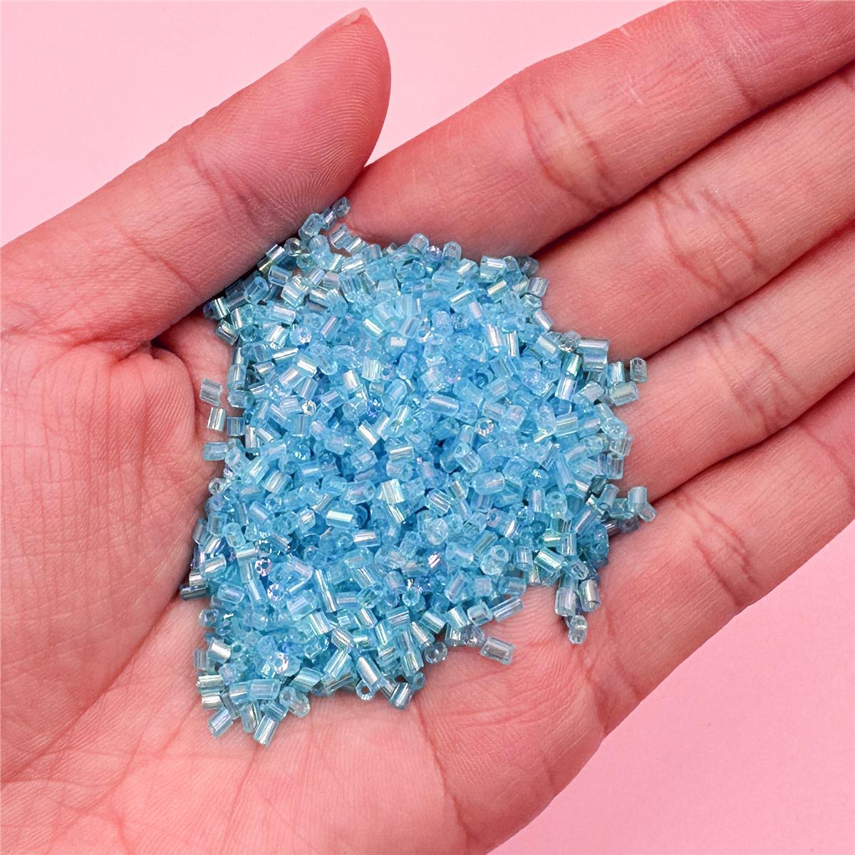 

5000 шт./пакет, бисер, фурнитура для ювелирных изделий, 2*3 мм, швейные аксессуары для одежды, стекло для рукоделия, бисер «сделай сам», трубчатые бусины небесно-голубой