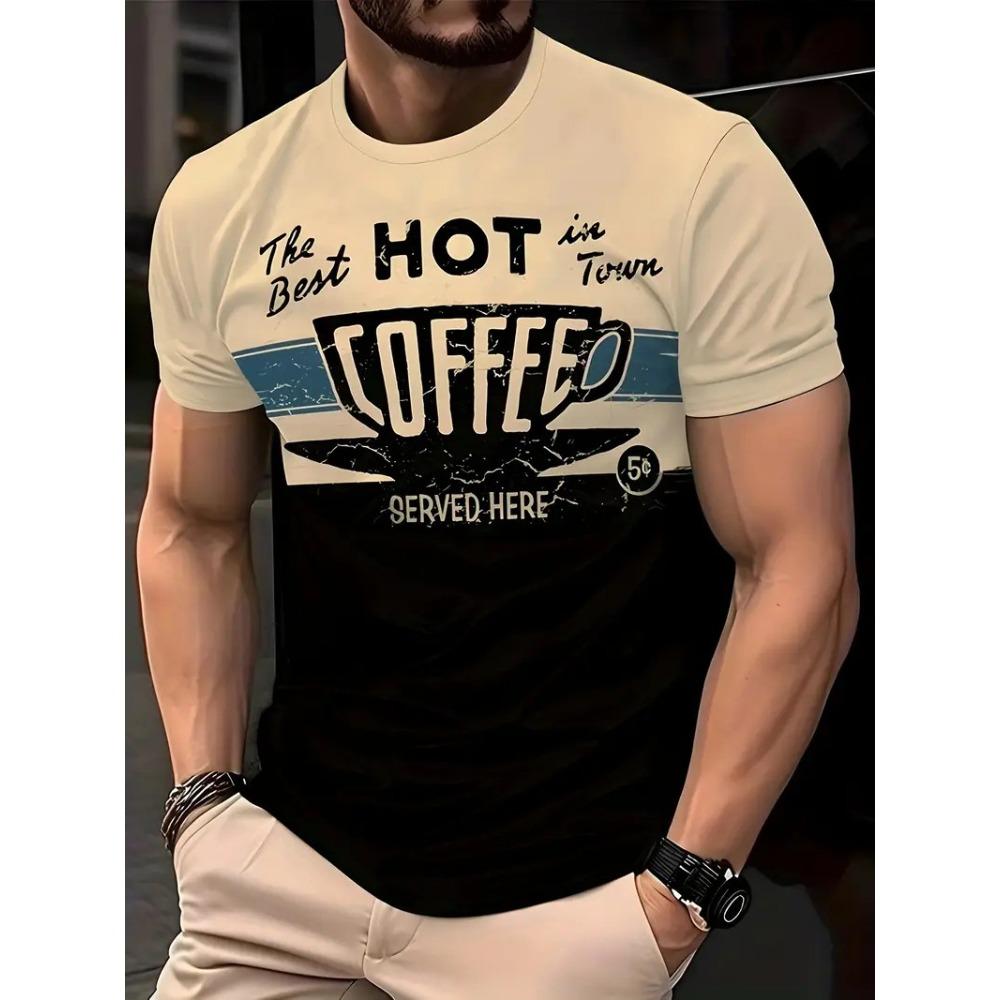 Cotton Printed Men's T-Shirt, Soft & Breathable O-Neck Short Sleeve Tee, Funny Casual Style T-Shirts