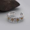 S925 Sterling Silver Korean-Style Retro Daisy Adjustable Ring