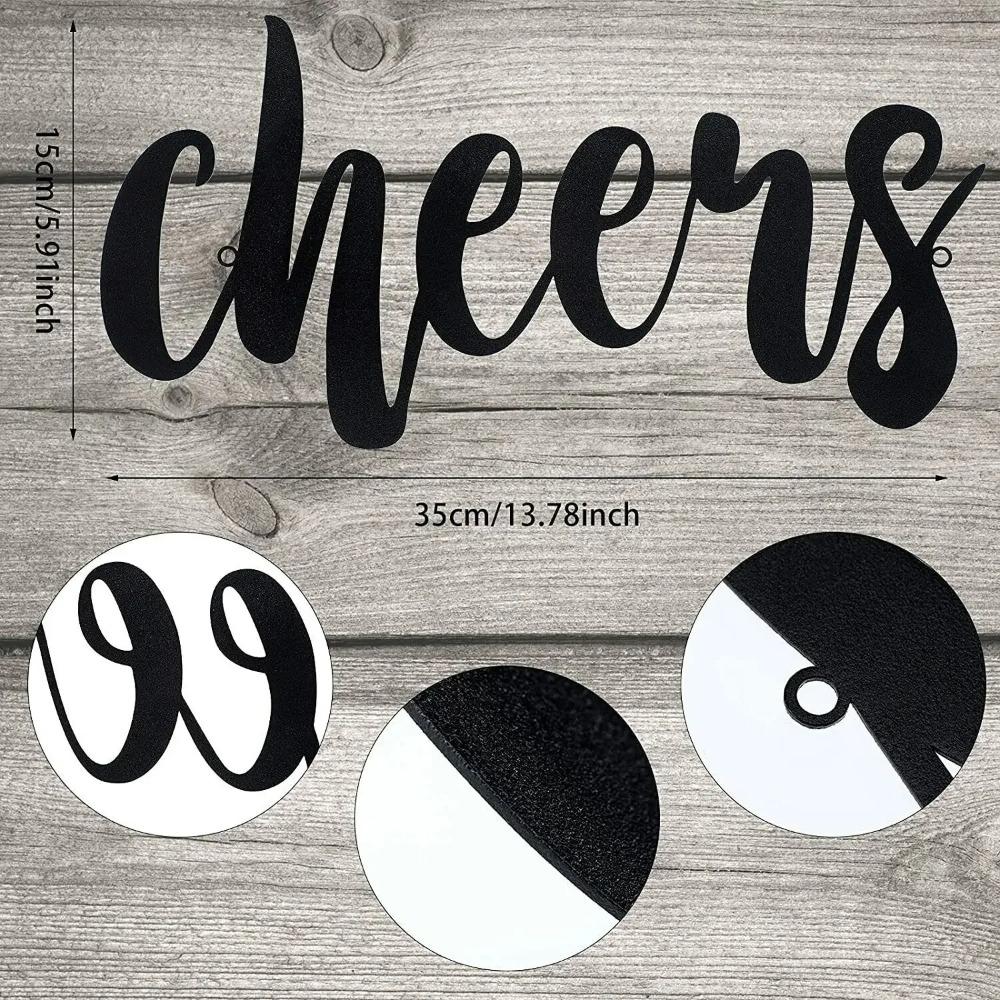 

1 шт. Декор для стен Cheers Знак Cheers Металлическая ванная комната Знак Cheers для дома, Наклейка на стену для гостиной Железный Арт Силуэт Домашний декор чёрный