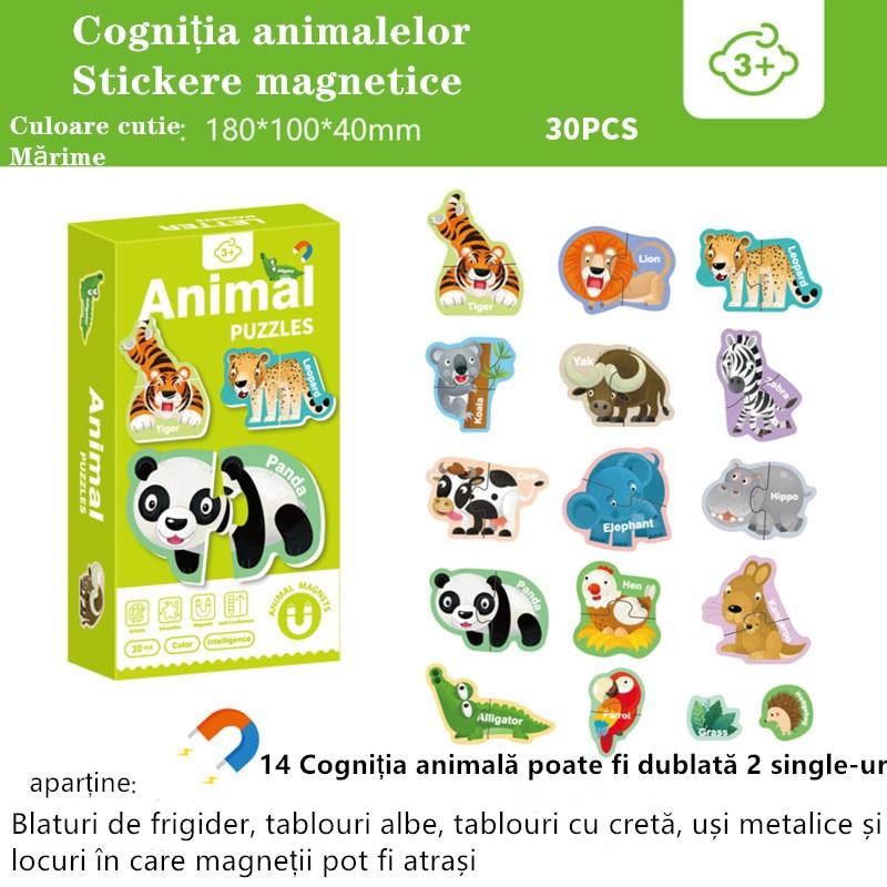2-in-1 Educational Magnetic Set: 26 Letters + 16 Animals, Cardboard Magnets, Multicolor – Magnetic Puzzle for Kids Ages 3-6, Ideal for Early Learning
