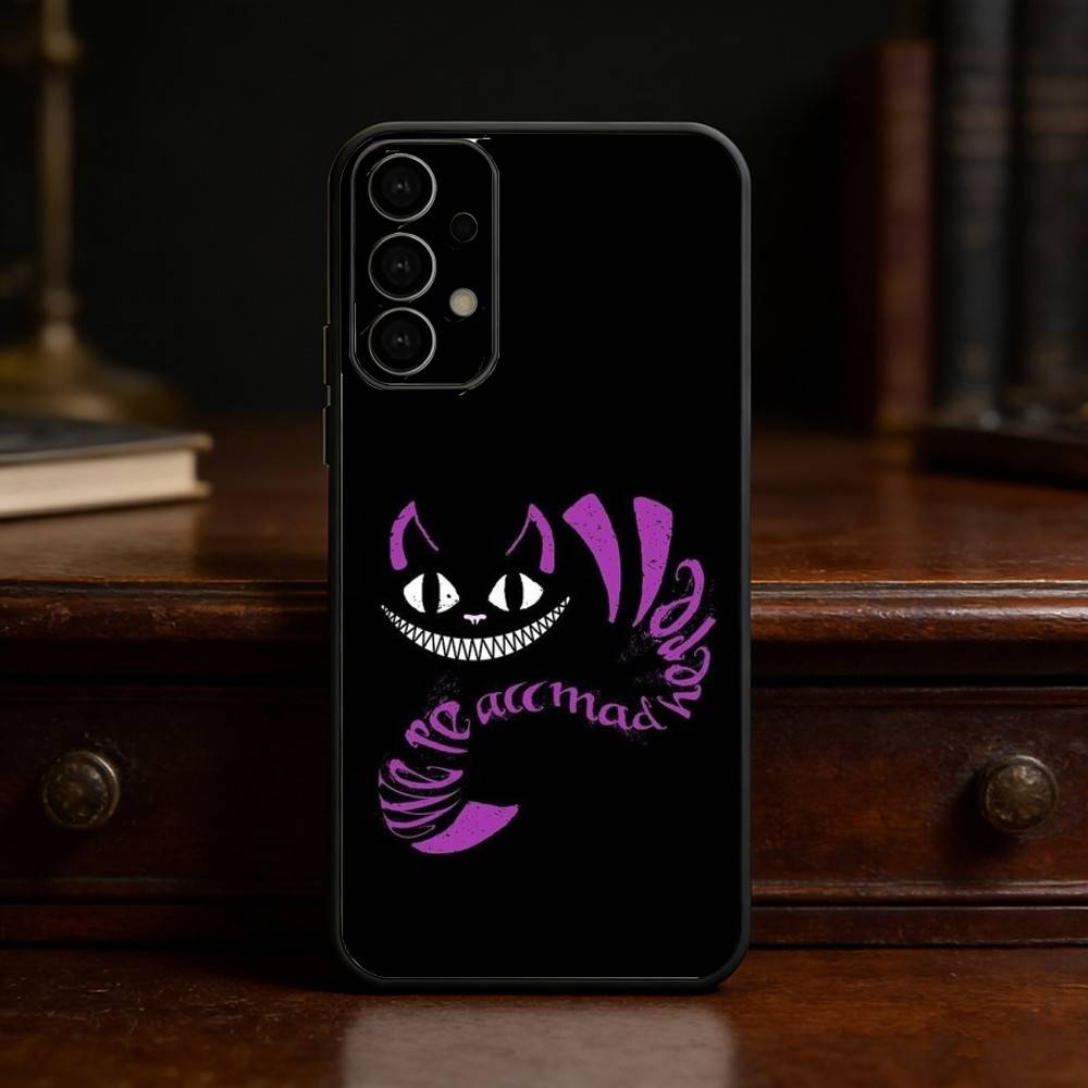 C-Cheshire Cat Cool Eye Alice phone Case For Samsung S25,24,21,22,23,30,Ultra,20,Plus,Fe,Lite,Note Soft Black Cover