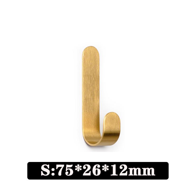 Brass Wall Hooks Punching-Free Hooks Wall Door Key Hook Bathroom Robe Towel Storage Rack Clothes Hnagers Kitchen Hooks