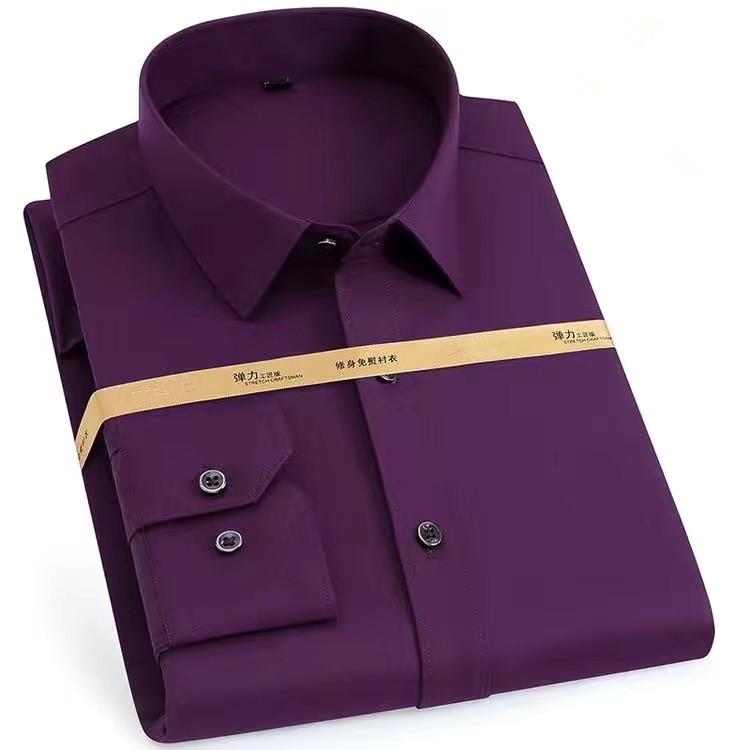 Taglia Grande 8XL 7XL 6XL Camicia da Uomo Basic Manica Lunga Casual Senza Stiratura Antirughe Vestibilità Slim Bianca Business Matrimonio Festa