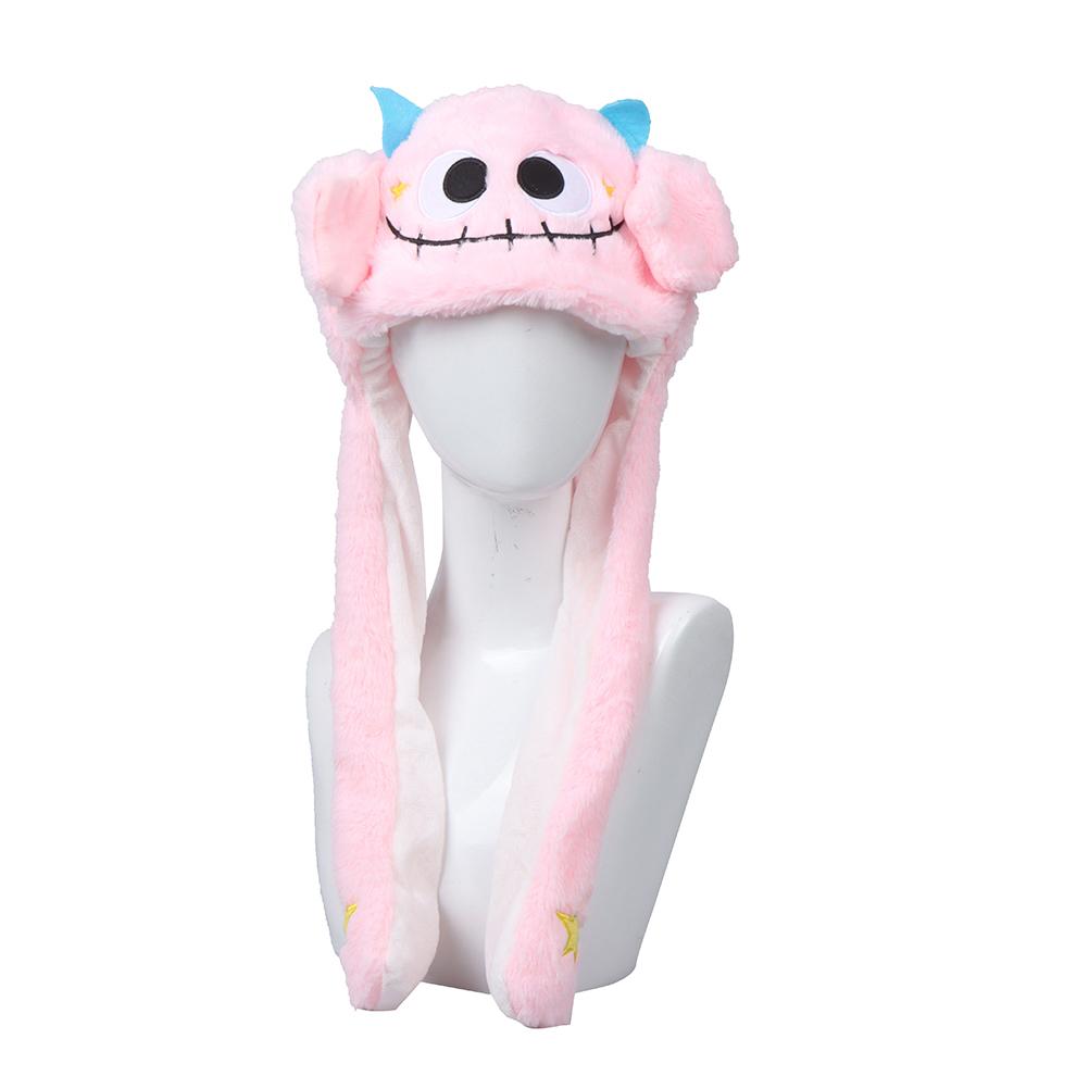 Halloweenská skákací čepice s pohyblivými ušima, zábavná plyšová roztomilá zvířecí narozeninová dárková čepice