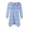 Women's Fashion Casual Round Neck Striped Printed Seven-point Sleeve Shirt Belted Loose Comfortable Top