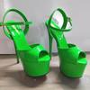 Sandali con tacco alto da pole dance con piattaforma sexy da 19 cm, sandali estivi super alti, scarpe da passerella modello