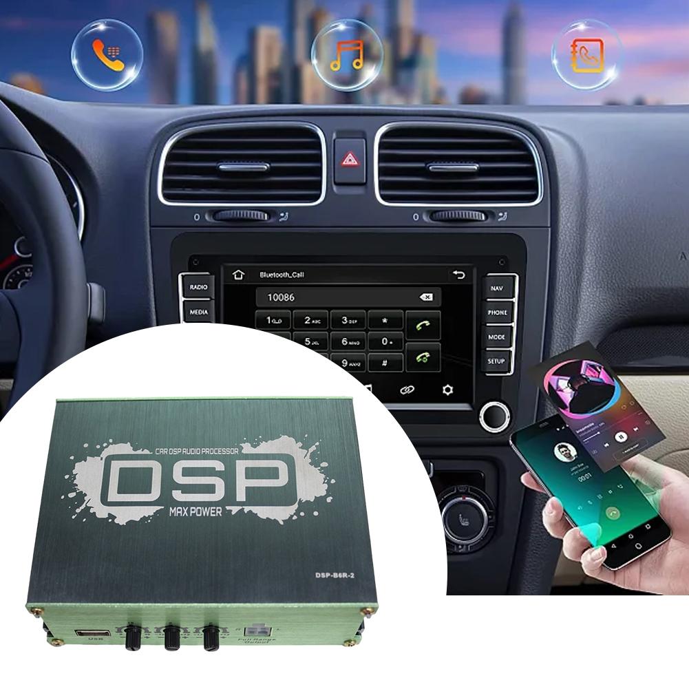 DSP Car Equalizer Support APP Control Navigation Sound Quality Enhancement Effect 6-Channel Output for Car Audio Enhancement
