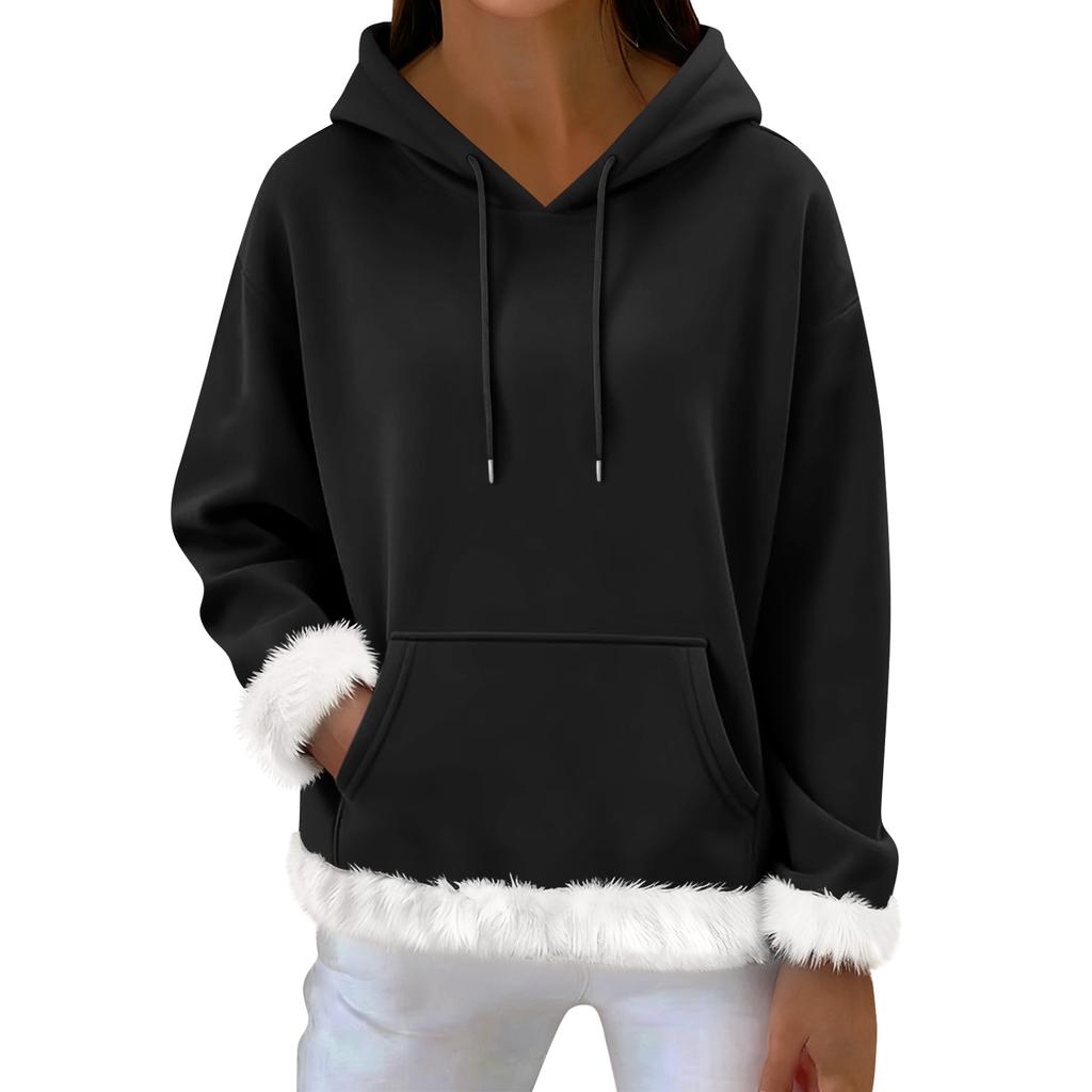 Women's Casual Fashion Print Long Sleeve Hooded Sweatshirt Top