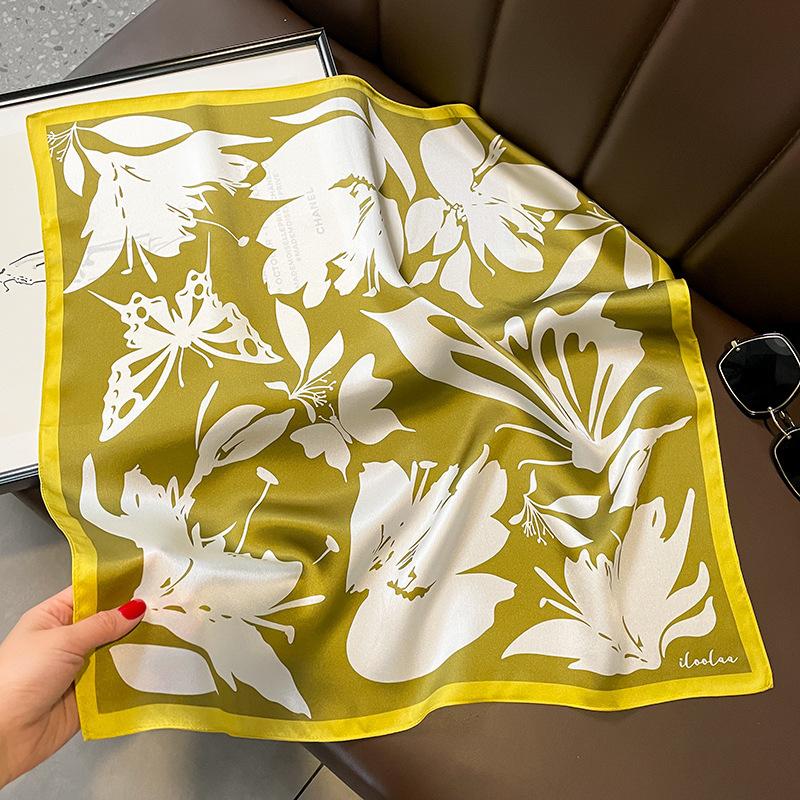 New 100% Natural Real Silk Scarf Fashion Women Summer Beach Small 53*53cm Neck Scarves Shawl Bandana Hijab Pashmina Poncho 2026