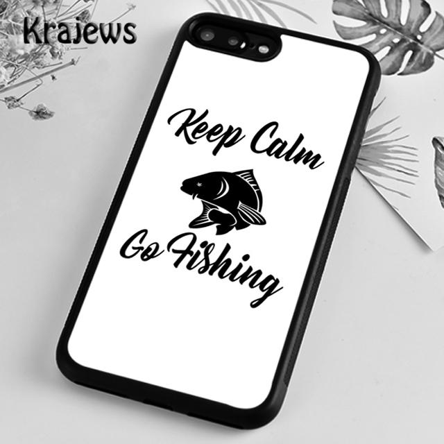 Krajews Keep Calm And Go Fishing Soft Phone Case Cover For iPhone 17 Air 16 15 14 plus 11 12 13 pro max coque Fundas