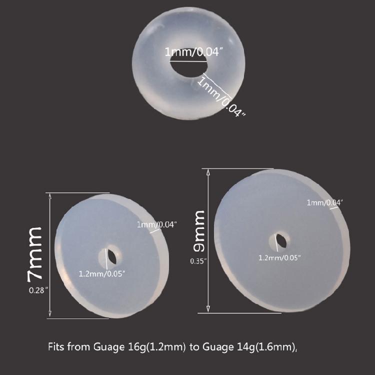 Piercing Healing Silicone Discs Transparent Disc Pads for Fixing the Earrings