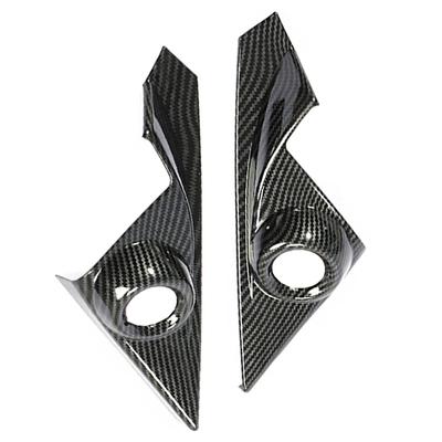 2 Stück ABS Kohlefaser Interieur Vordertür Lautsprecher Fenster A-Säulenabdeckung Zierleiste für Honda Civic 2016-2019 10. Generation Autozubehör
