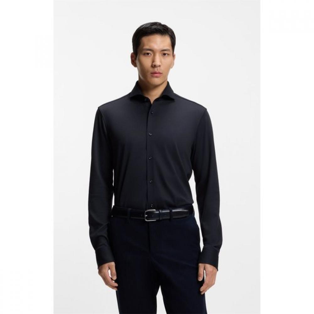 Boss Regular Fit Cotton Spread Collar Business Shirt Dark Blue 50556854404 39