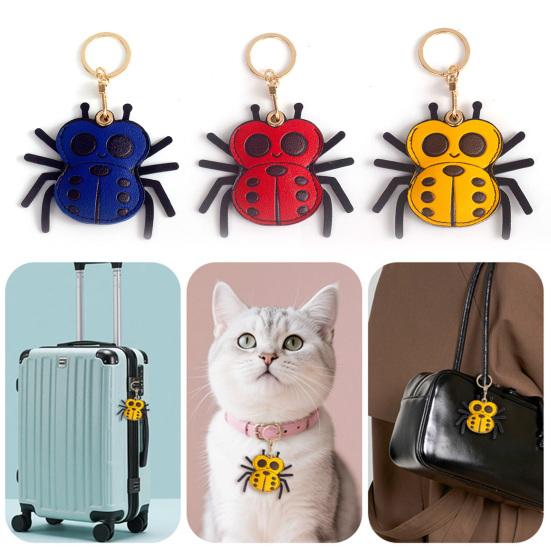 Cartoon Spider Leather Keychain Pendant Creative Spider-Shaped Card Holder Access Card Protective Cover Cute Key And Bag Decoration for Bags Backpacks