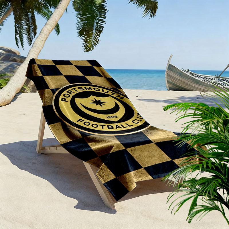 Portsmouth F.C Beach Towel, Large Soft Quick Dry Towel for Beach Camping Swimming