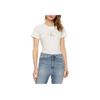Calvin Klein Letter Print Slim Fit Round Neck Short Sleeve T-Shirt Women Tops White J20J224982-YAF