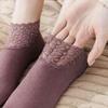 Women Ankle Socks Super Soft Lace Trim Non-Slip Highly Elastic Stretchy Thicken Thermal Harajuku Women Floor Socks