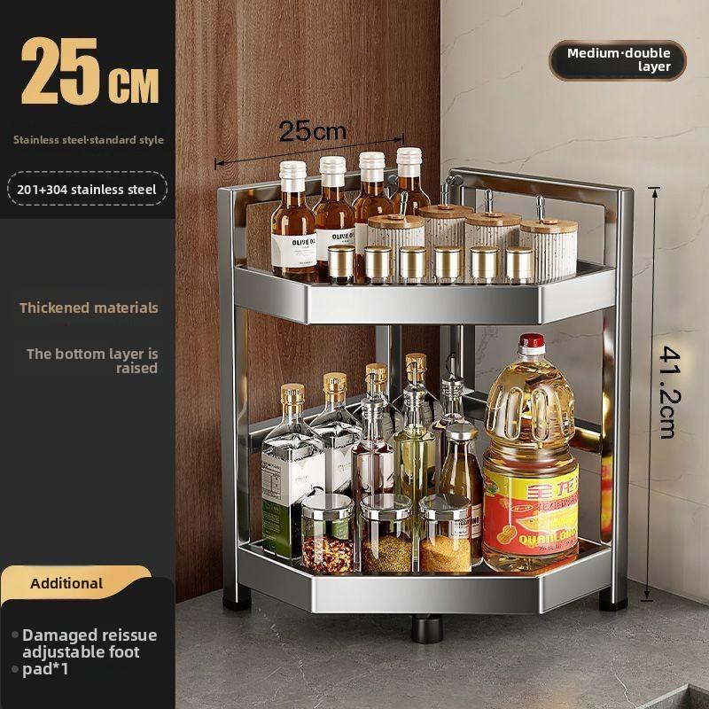 

Stainless Steel Kitchen Waterproof Cabinets Storage Rack Multi-functional Table Top Seasoning Chopsticks Multilayer Storage