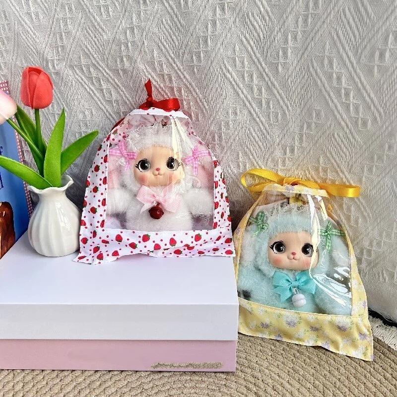 Söt plyschdocka nyckelring Kawaii vinylansikte plyschväskhänge mjuk stoppad ryggsäckshänge samlarobjekt present för flickor kvinnor