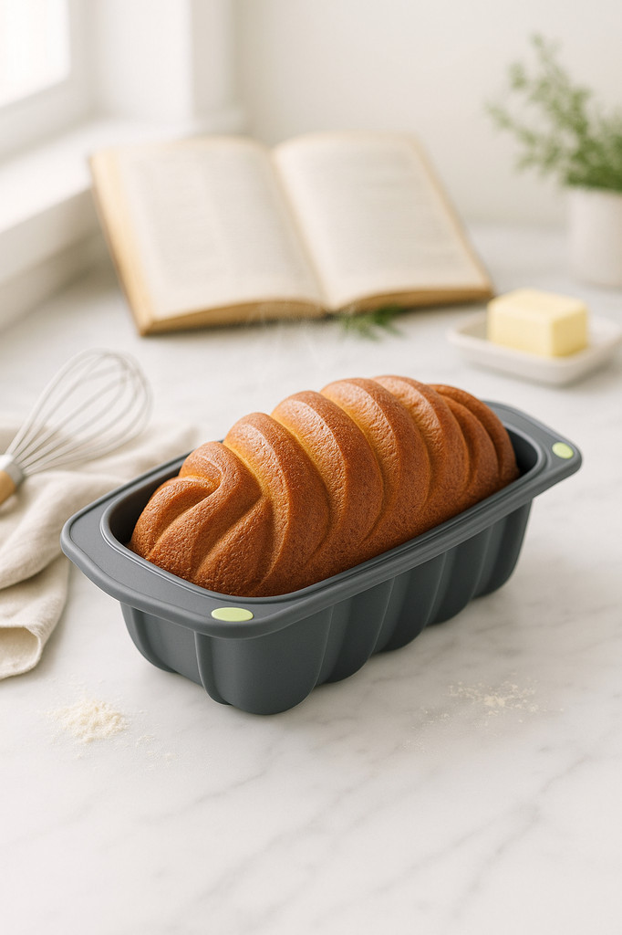 Silicone Bread Loaf Pan With Fluted Design, Food Grade Non-Stick Silicone Baking  For Cake, Metal Reinforced Frame Secure