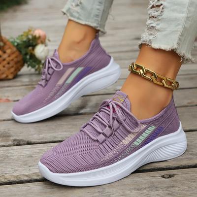 Damenschuhe 2024 Neue Mesh Damen Vulkanisierschuhe Atmungsaktive Damen Sneaker Gemischte Farben Niedriger Absatz Schnürschuhe Damen Freizeitschuhe