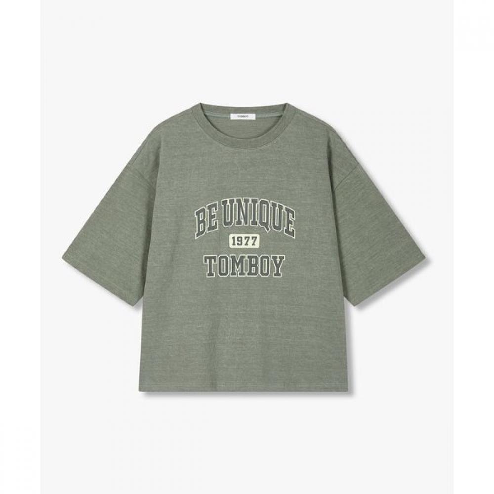 

STudio Tomboy VinTage LeTTering Graphic ShorT Sleeve T shirT 9176222990 Khaki/OS