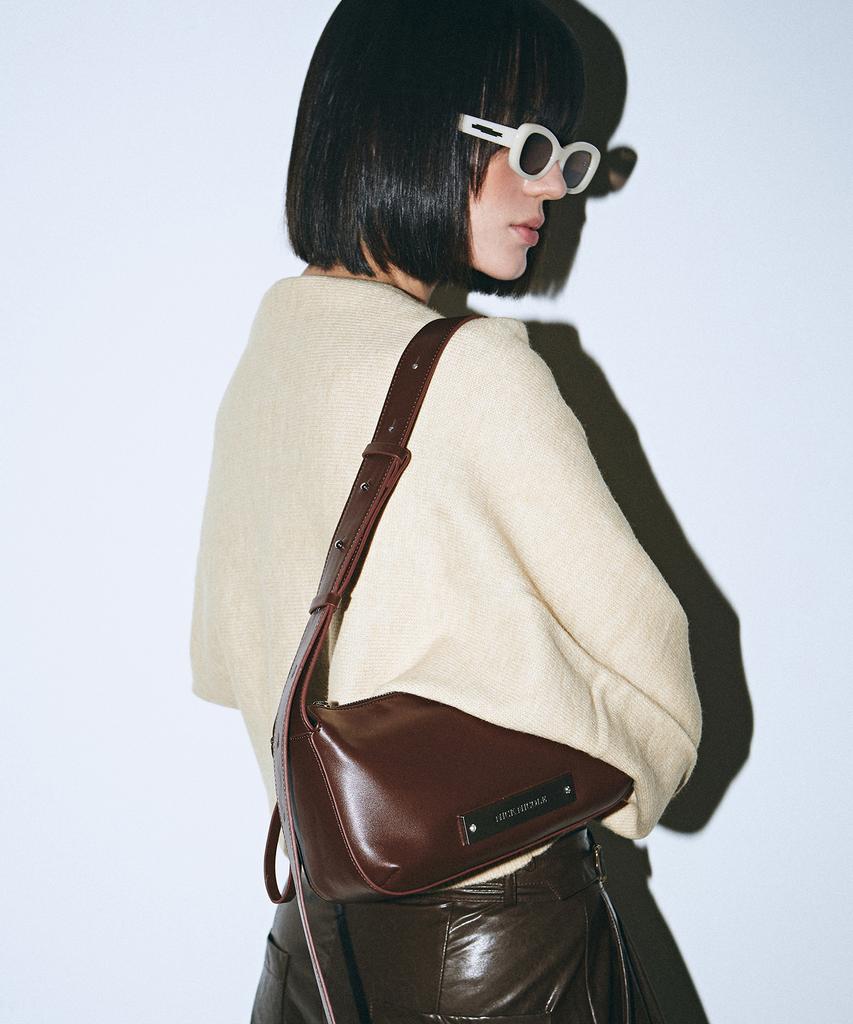 Nick&Nicole Crystal Pound Leather Bag_Brown