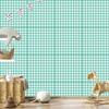 Wallpaper Fabric Pattern Mint, Sea and White for Living Room and Bedroom 50x1000