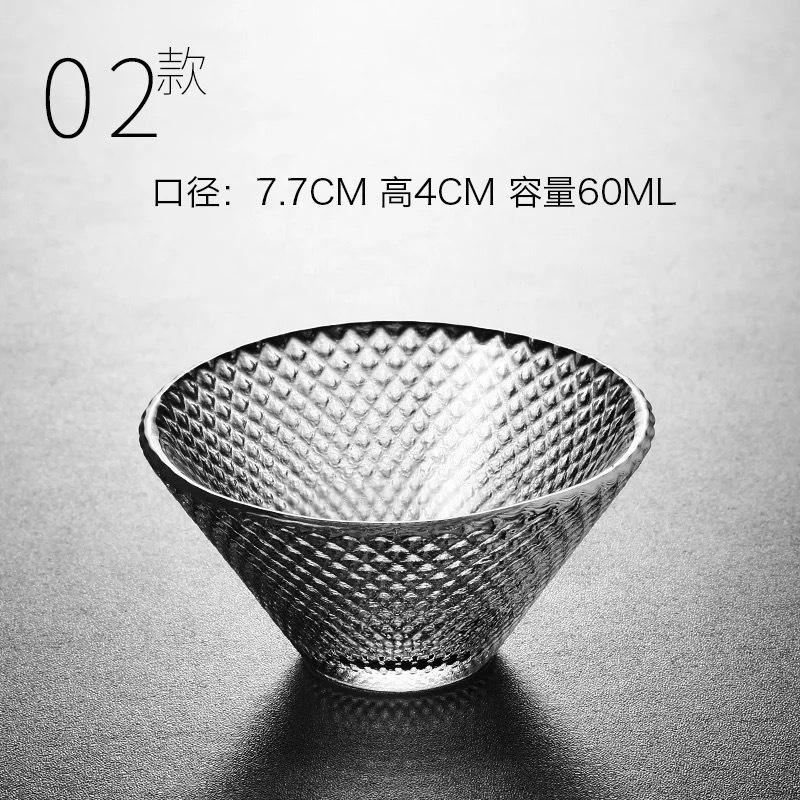 Tea Cup Japanese Style Hammered Pattern Master Cup Small Thickened Glass Cup Personal Handmade Single Cup Kung Fu Tea Set