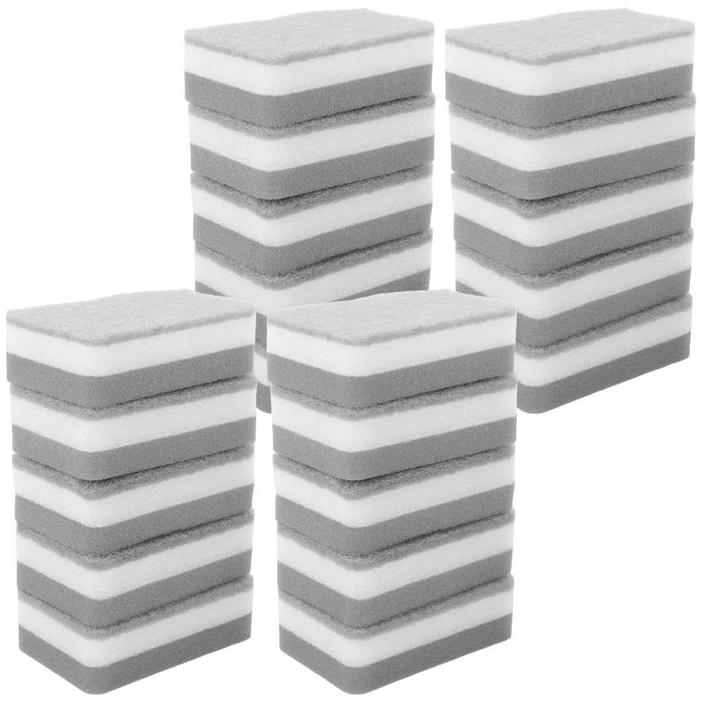 Kitchen Ideal for Removing Grease and Soft Perfect for Sink Cleaning and Restaurant Double-sided Sponges, 20-pack. Dishwashing, Burnt-on Food. Type,