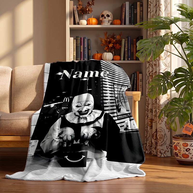 Art the Clown Custom Flannel Blankets Soft Warm Cozy Throws for Home Decor Holiday Gifts