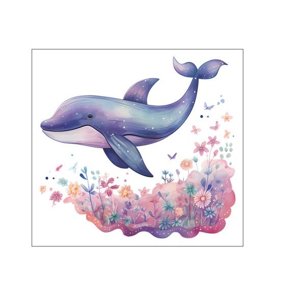 

Наклейка на унитаз с мультяшным китом и цветком, съемная самоклеящаяся водостойкая ПВХ гостиная, настенная наклейка для ванной комнаты, украшение для крышки унитаза