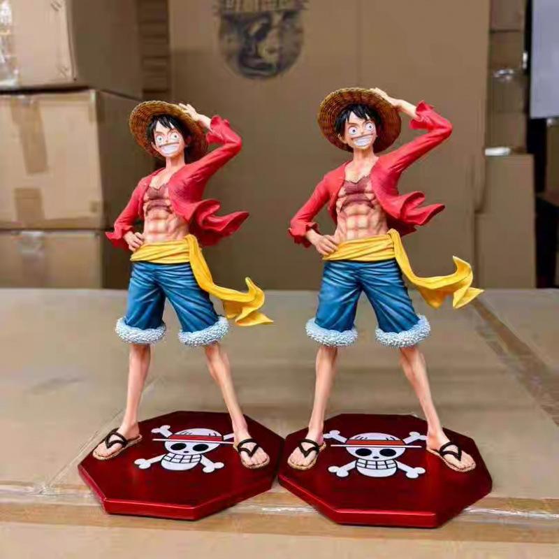 ONE PIECE Dry Tide Play Press Hat Ghost Island Luffy Figure, Four Emperors Luffy Straw Hat Group Animation Nautical King Sauron