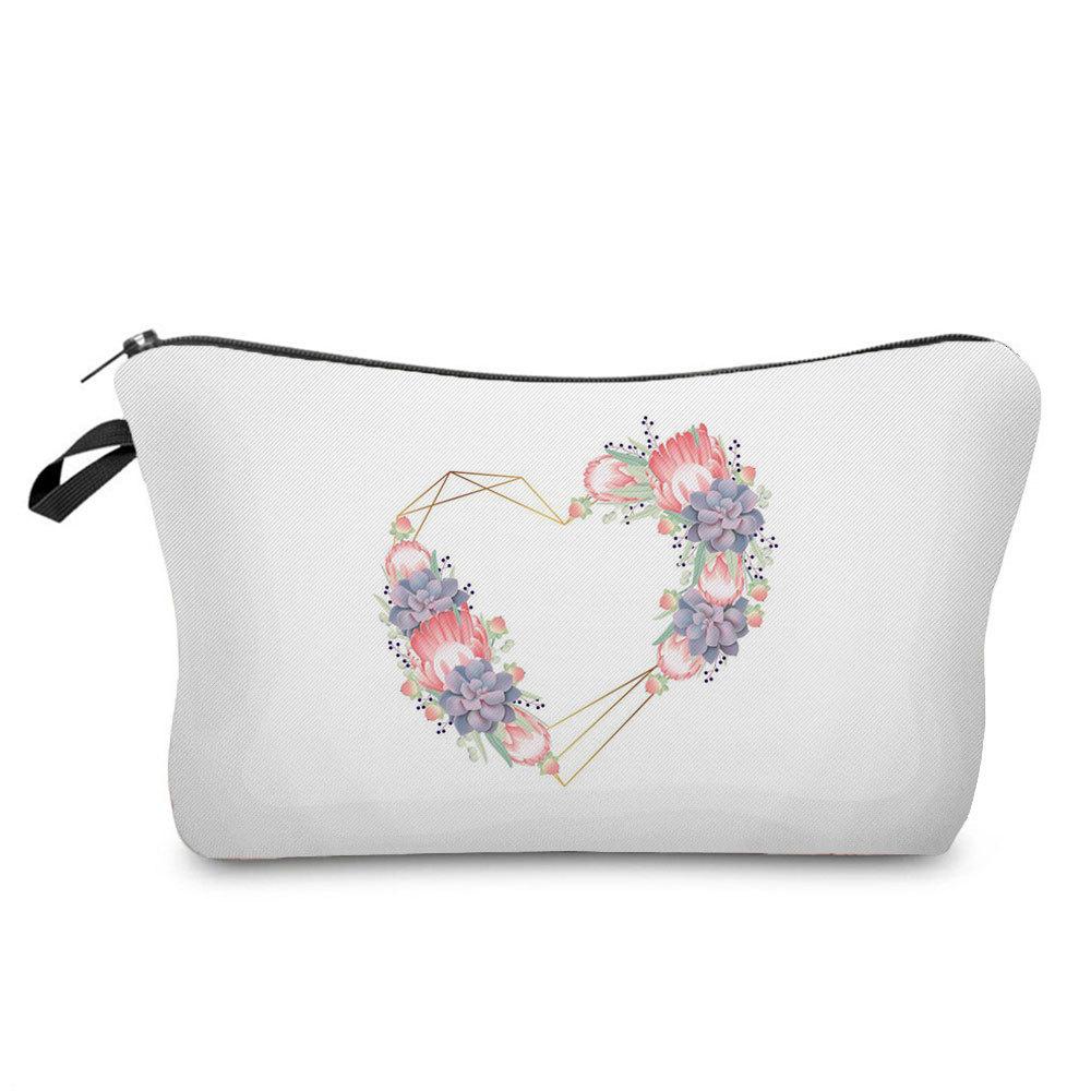 Women Love Print Cosmetic Bag Toiletries Organize Travel Storage Case  6385