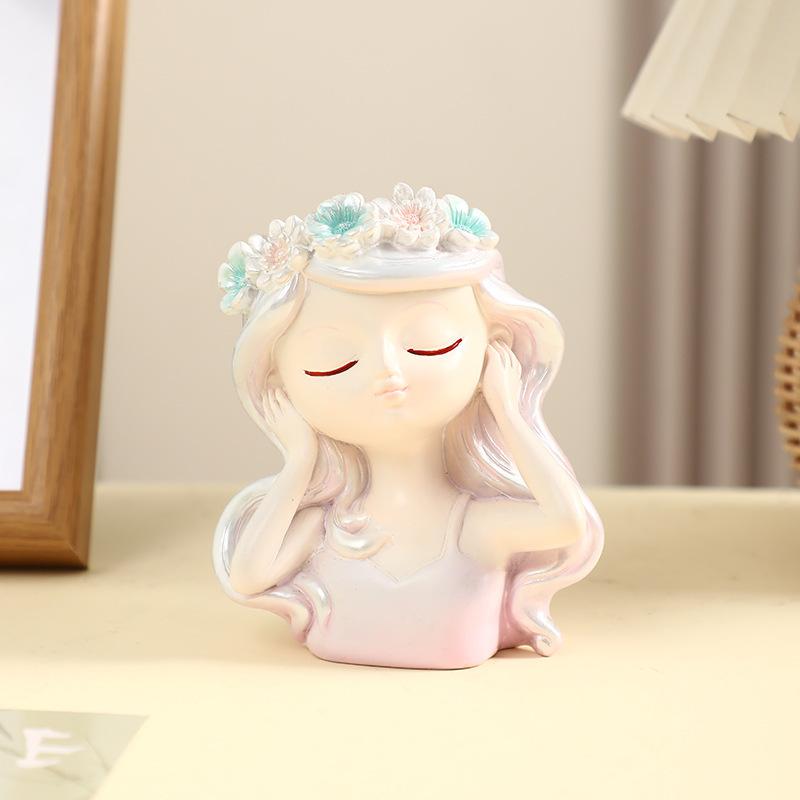 3X Girl Artificial Potted Succulent Plants Greenery Vase Decor Home Bedroom Office Desk Ornament