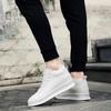 Halbhohe Freizeitsneaker Echtes Leder Höhenvergrößernde Plateauschuhe für Herren 6cm 8cm Unsichtbare Erhöhung Größer Machende Lifting-Flats