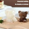 3D Teddy Bear Silicone Ice Cube Mold Soap Candle Mold Cake Baking Mold Handmade Cute Ice Cream for Beverage Coffee Milk Tea