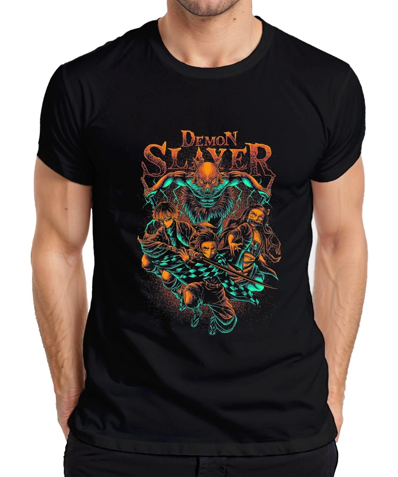 Demon Slayer Kimetsu no Yaiba Tanjiro Nezuko Zenitsu Inosuke Herren T-Shirt XXL