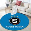 Custom Name AC Sparta Praha Round Area Rug,Carpet Rug for Living Room Bedroom Sofa Playroom Decor,Non-slip Floor Mat
