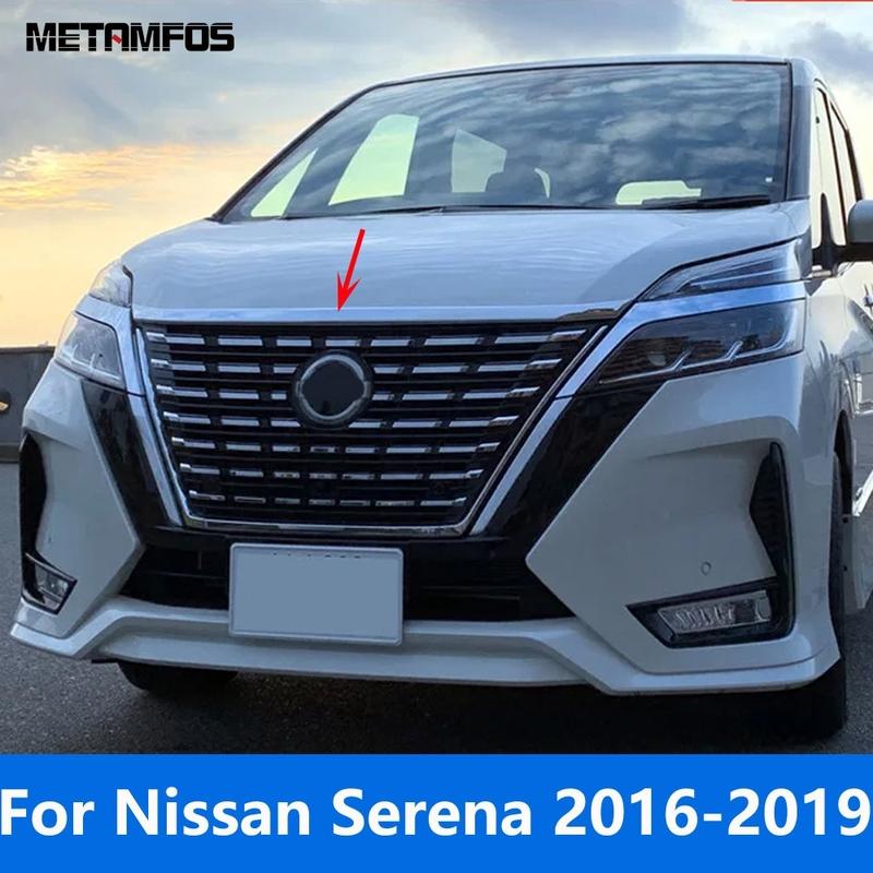 Для Nissan Serena 2016-2018 Хромированная Решетка Капота Крышка Капота Верхняя Решетка Отделка Решетки Внешние Аксессуары