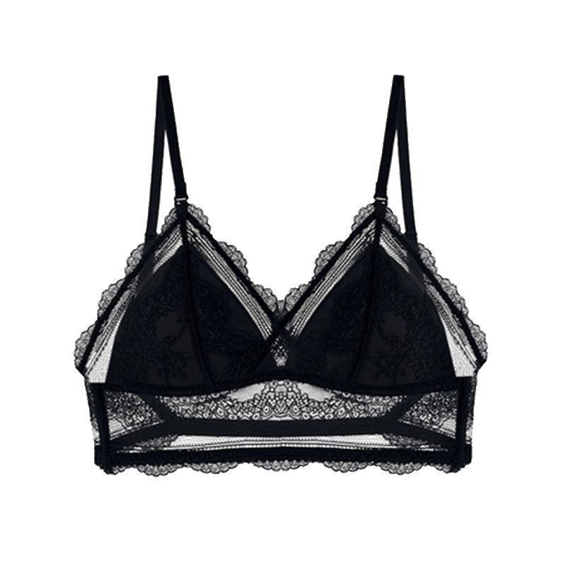 Low Back Bralette Ladies U Backless Invisible Lace Bra Polka Dot Mesh Ultra Thin Underwear Women Lingerie Tank Top Bras